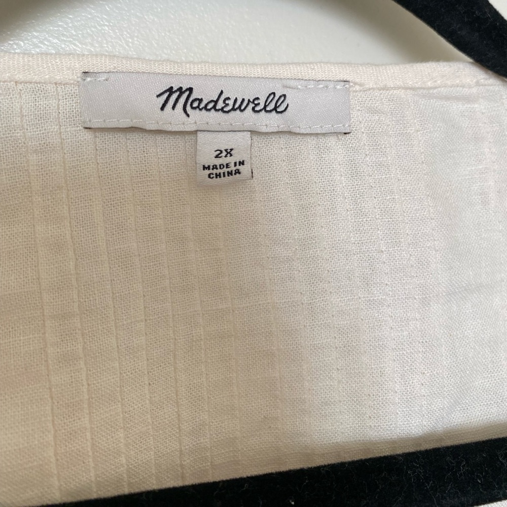 ✨SOLD✨ Madewell Plus Linen-Blend Pintuck Peasant Top, 2X - Picture 8 of 8